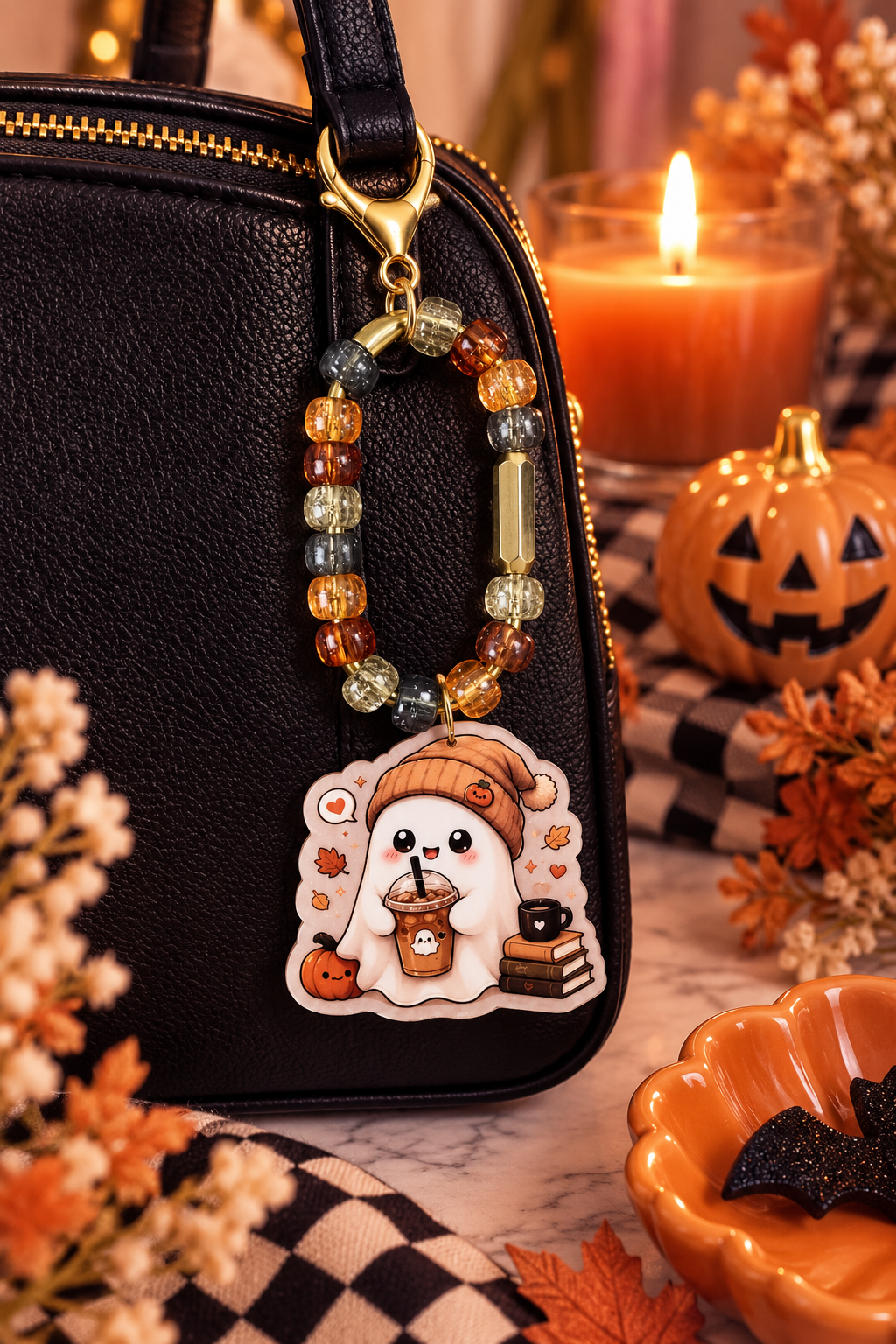 Halloween Acrylic Bag Charm/Key chains | Ghoulish Glam Cute Spooky Charm