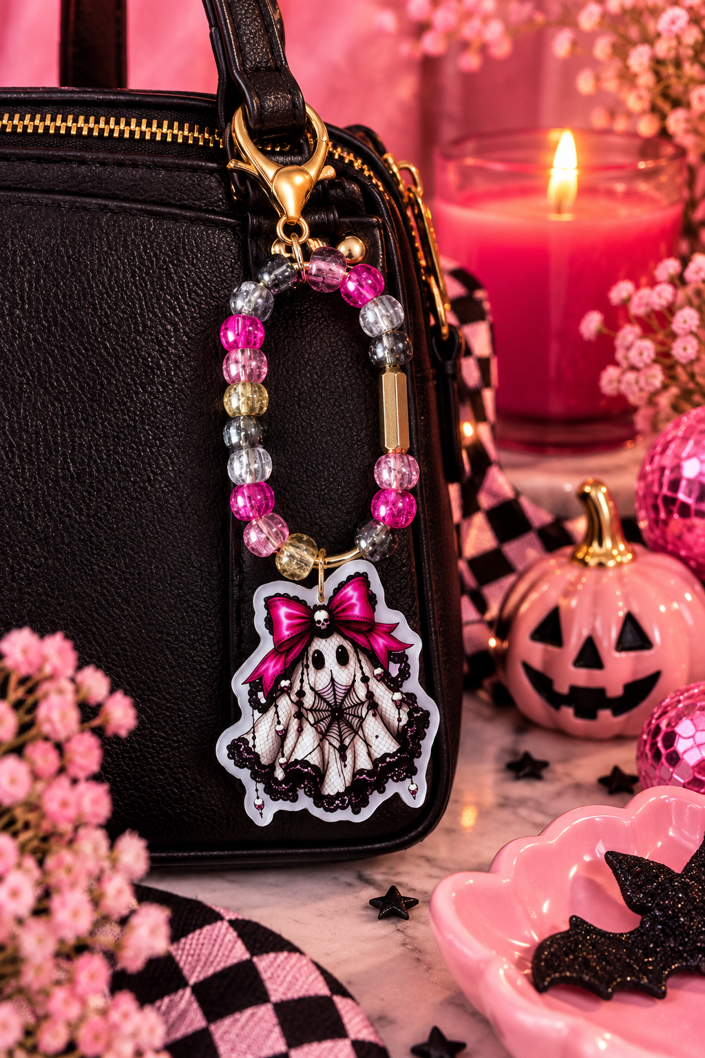 Halloween Acrylic Bag Charm/Key chains | Ghoulish Glam Cute Spooky Charm