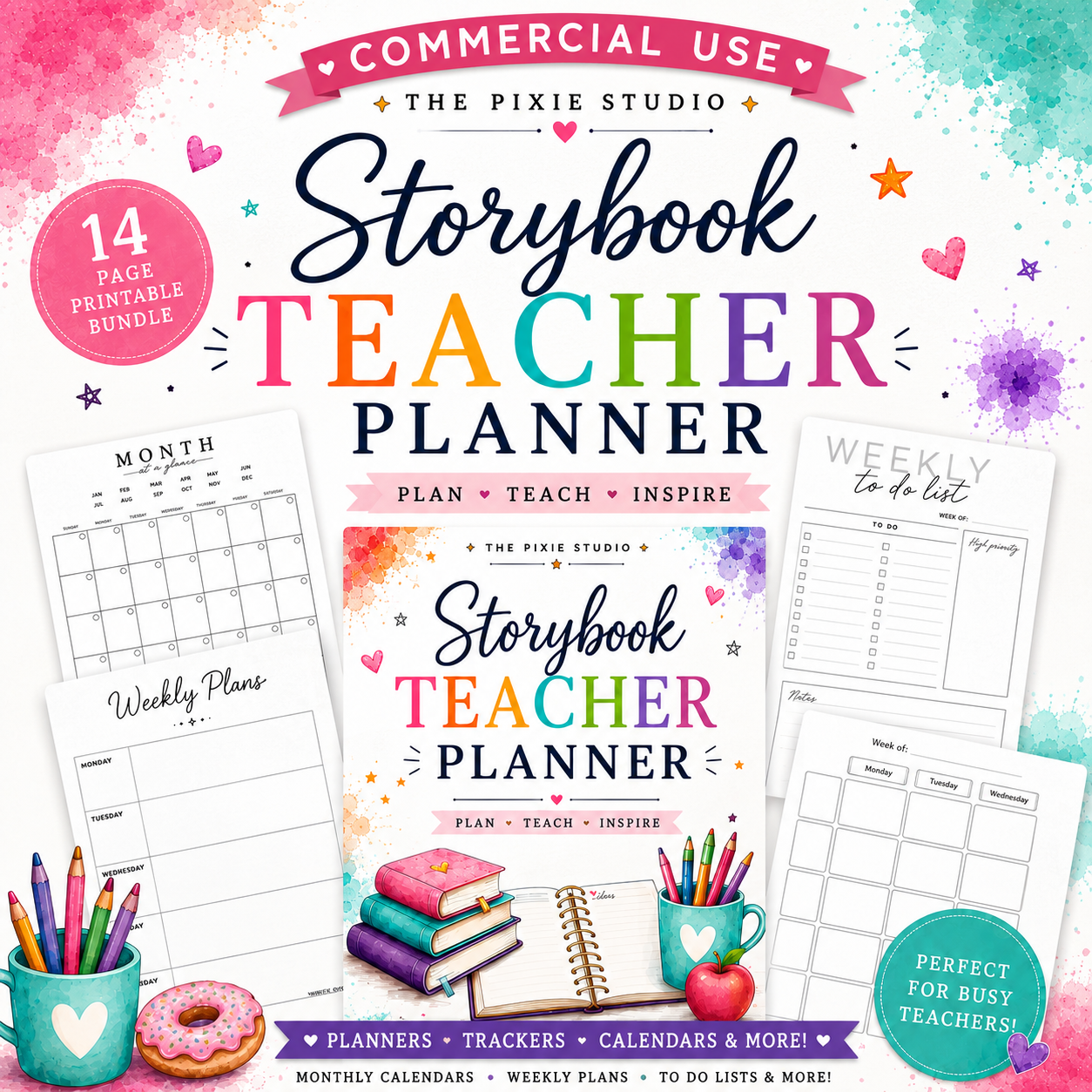 Teacher Planner Pages | Printable | Commercial Use