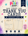 Faux Library Thank you Card | Printable | Commercial Use
